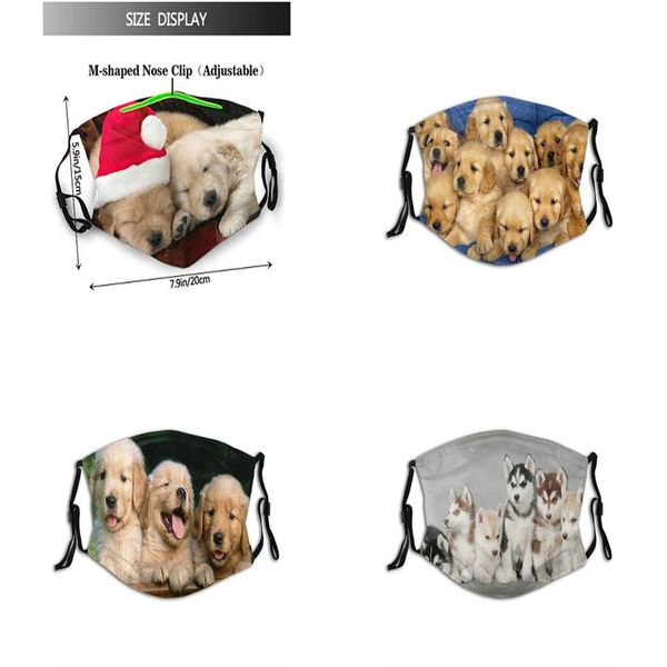 süßes Hundemuster, personalisierte benutzerdefinierte Gesichtsmasken PM2 5 Neue beliebte Luxus-Designermarke Modemaskenmuster wiederverwendbar waschbar Adj308J