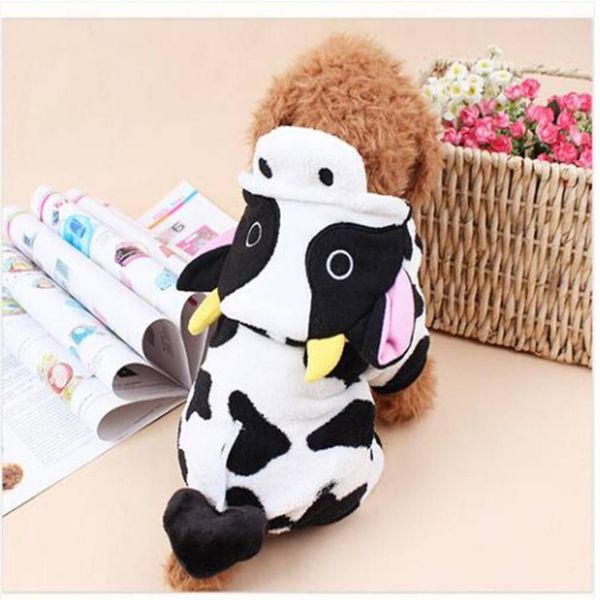 s Wholes 2019 Pet Dog Cow Style Cloth Costume Mucca da latte per cappotto per cani Winter Warm300M