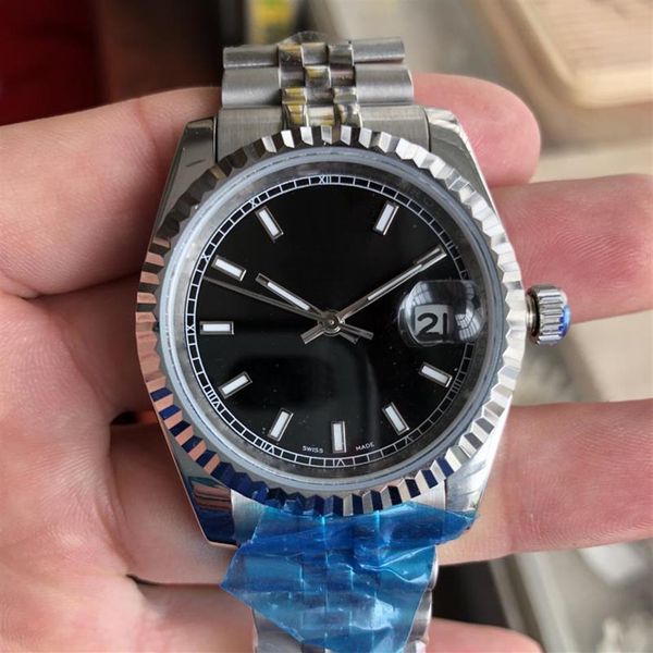 Business Designer Luxury Mens Watch movimento meccanico automatico a carica automatica Orologi da donna Lunetta scanalata Corona pieghevole nascosta3190