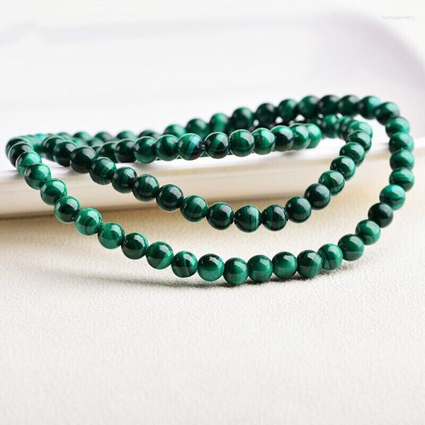 Strand Malachite Bracciale a tre anelli Multi-strato Mano Stringa Regalo di gioielli in cristallo