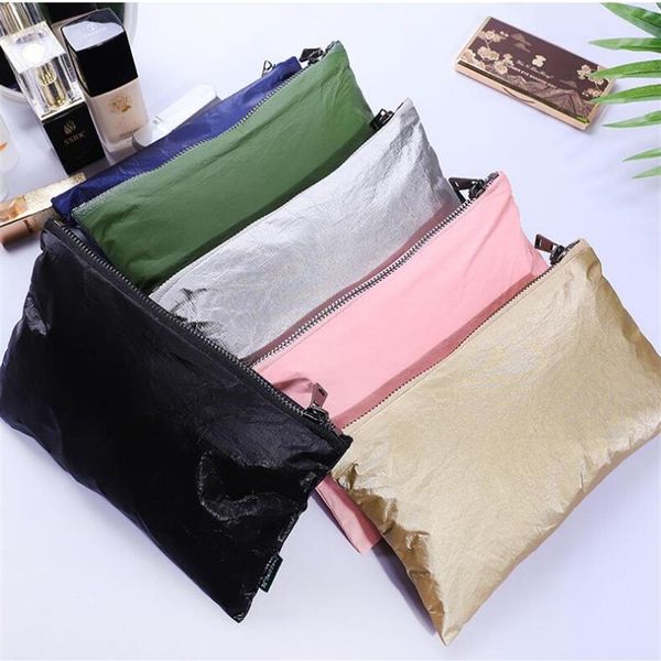 Sacos de armazenamento Tyvek Bolsa cosmética à prova d'água Beleza Maquiagem Bolsa Clutch Artigos de Higiene Pessoal Molhado Maiô 100pcs Lote 247d