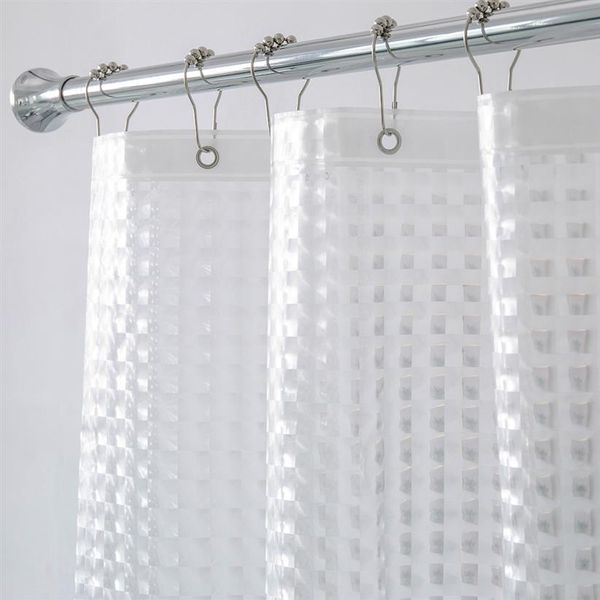 180 180 cm conjunto de forro de cortina de chuveiro transparente 3D Eva resistente para banheiro à prova d'água 303k