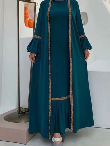 Abbigliamento etnico Eid Abaya Dubai Modest Turkey Musulmano Abito lungo per le donne Arabo Paillettes Abiti islamici Abito da sera Abito da caftano marocchino 230721