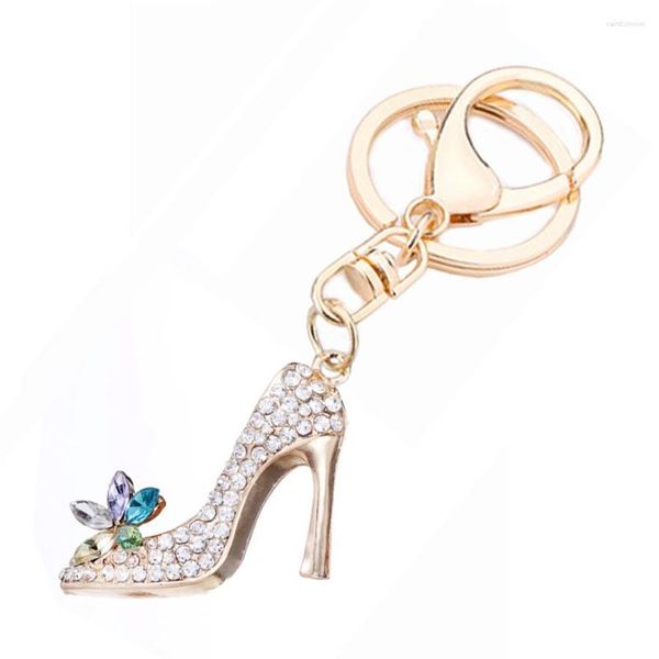 Schlüsselanhänger 5 stücke Neuheit Schmuckstück Strass High Heels Anhänger Schlüsselbund Charme Frauen Handtasche Schlüsselring Kreative Schuh Schlüssel Kette Halter R033