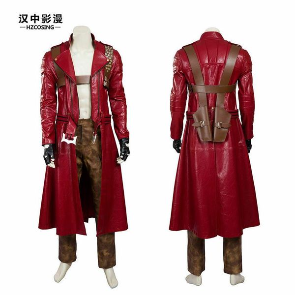 Devil May Cry 3 Dante Cosplay Costume in pelle vestito senza pantaloni189U