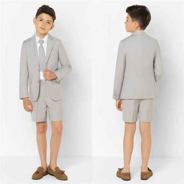 Summer Little Boy Abiti formali Cena smoking per Beach Wedding Party Boy Groomsmen Bambini Bambini Prom Suit Abiti formali Giacca Pa247M