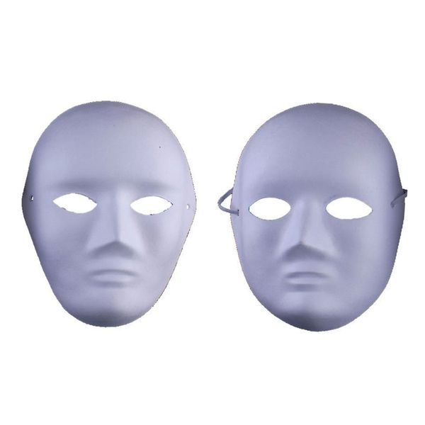 Máscara branca de papel pintada à mão Máscaras faciais inteiras para festa de Halloween Cosplay