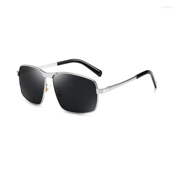 Солнцезащитные очки мужские классические квадратные металлические рамки винтажные бренды вождение козырьки против излучения поляризационные очки v U400