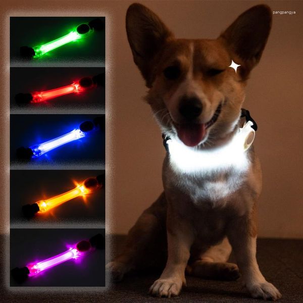 Köpek yaka LED yakalı renkli silikon ışıltılar uyarı Işık Gece Güvenliği Yanıp sönen Çekiş Halat Accessorie