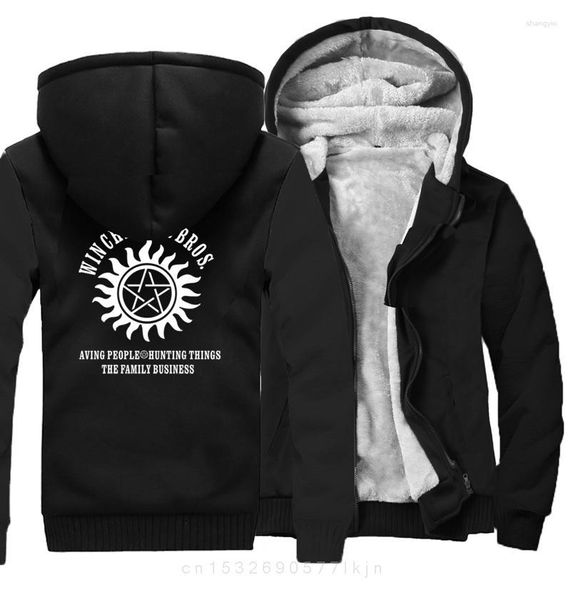 Herren Hoodies Sportswear Winchester Bros Fashion Winter Dicke Sweatshirts mit Reißverschluss Männer Hoody Jacke Hip Hop Kpop