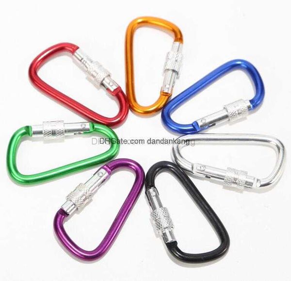 7 cm Karabiner mit Schraubverschluss, Hakenschnalle, Vorhängeschloss für Wandern, Camping, Outdoor, Klettern, Knopf, Karabiner, Schnappclip, Outdoor-Haken