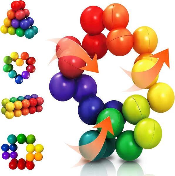 Giocattolo sensoriale per bambini Bambino autistico Giocattoli da viaggio Palla arcobaleno ADHD Silenzioso gioco di agitazione per adulti Calza per adulti Regalo inseparabile