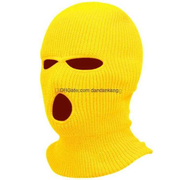 Vollgesichtsmaske, drei 3-Loch-Strickmützen, Winter-Ski- und Radsportmasken, Beanie-Mütze, Schal, warm, taktische CS-Armee, Sturmhaube, Kapuze, Sport-Schneekappenausrüstung