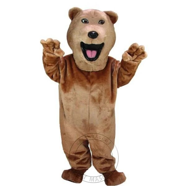 costumi personalizzati della mascotte dell'orso di Halloween Costume da vestito del personaggio dei cartoni animati Vestito da festa all'aperto di Natale Abbigliamento pubblicitario promozionale per adulti