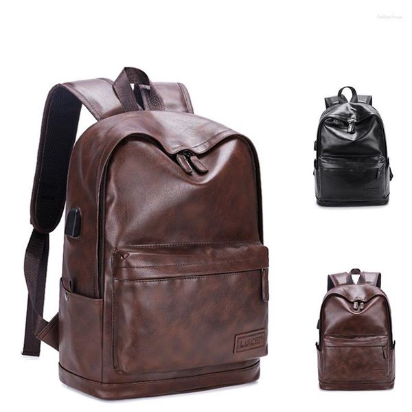 Zaino Elegante da donna in pelle da uomo Borsa a tracolla traspirante impermeabile Libro casual per adolescenti Viaggi Black School