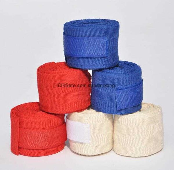Bandagem de Boxe Tailandesa de Algodão Puro Elástico 2,5 m Fita adesiva mágica para proteger o pulso, proteger o punho, envolver as mãos