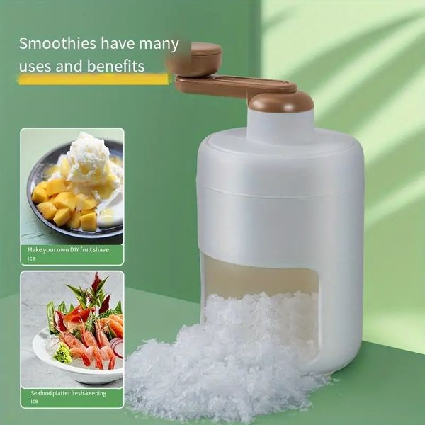 1pc Eis Rasierer Maschine Schnee Kegel Maschine Premium Tragbare Eis Brecher Manuelle Crushed Ice Crusher Rasierer Mit Eis Schüssel