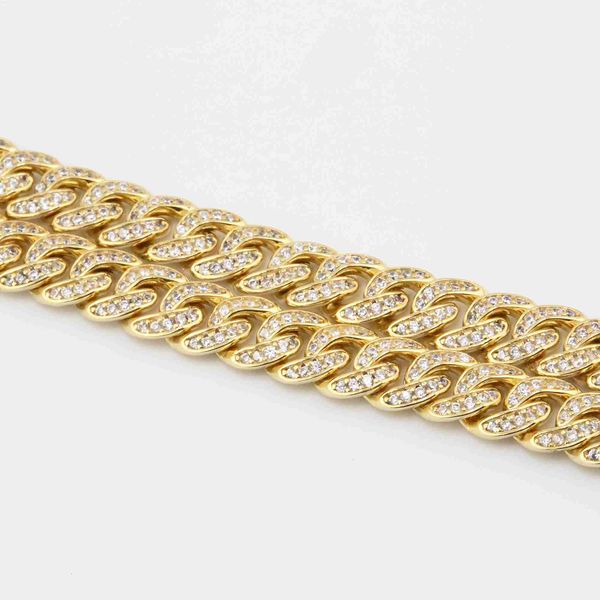 Preço de fábrica Hip Hop Iced Out Single Row 925 Silver Sterling Vvs d Ultra White Moissanite Diamond Chain Cuban