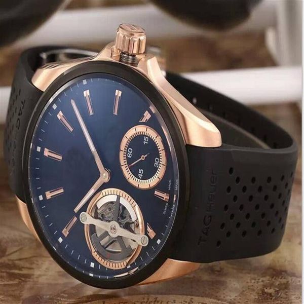 A versão mais recente Relógio masculino de luxo transparente de calibre traseiro com etiqueta de pêndulo Grand Automatic Sport masculino Watches217m