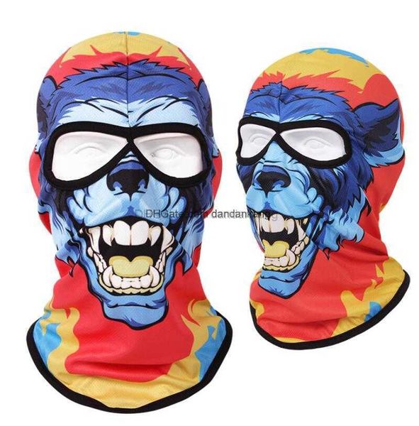 Тактический дьявол маски 3D Печать животного головы шляпа шляпа Halloween Party Costumes Cosplay Mas Mask Prop Летняя защита от ультрафиолета езда на велосипеде Защитное снаряжение