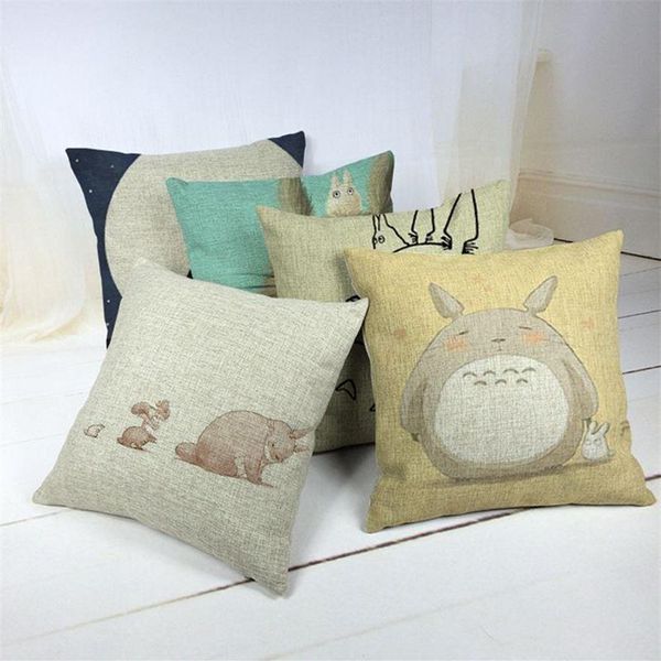 Almofada decorativa estilo desenho animado moda almofadas decorativas fofas totoro estampadas almofadas para carro decoração de casa capa de almofada2809