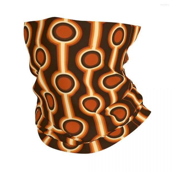 Sciarpe anni '70 Retro Connected Balls In Tones Pattern Bandana Neck Ghetta Maschera stampata Sciarpa Copricapo multiuso Corsa per uomo Donna Adulto