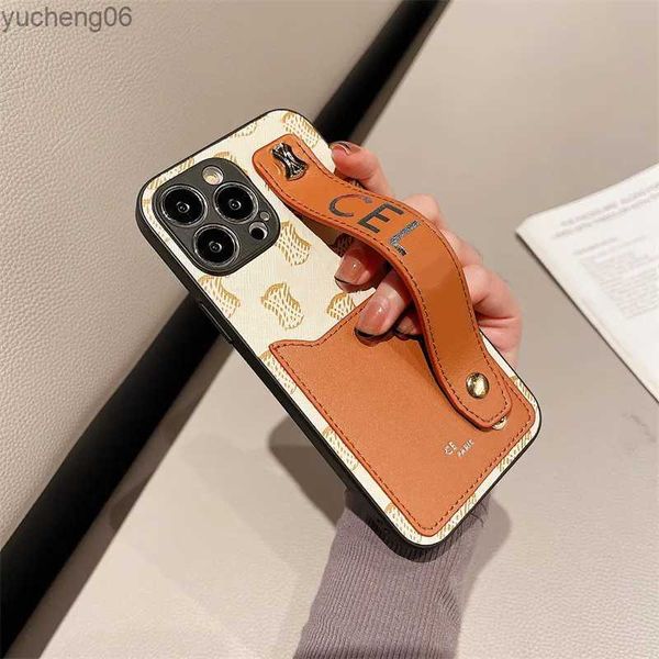 capa de designer para iphone luxos iPhone 14 Pro max 11 pulseira 12 couro 8p de alto valor 13 capa de telefone plug-in xs bom bom