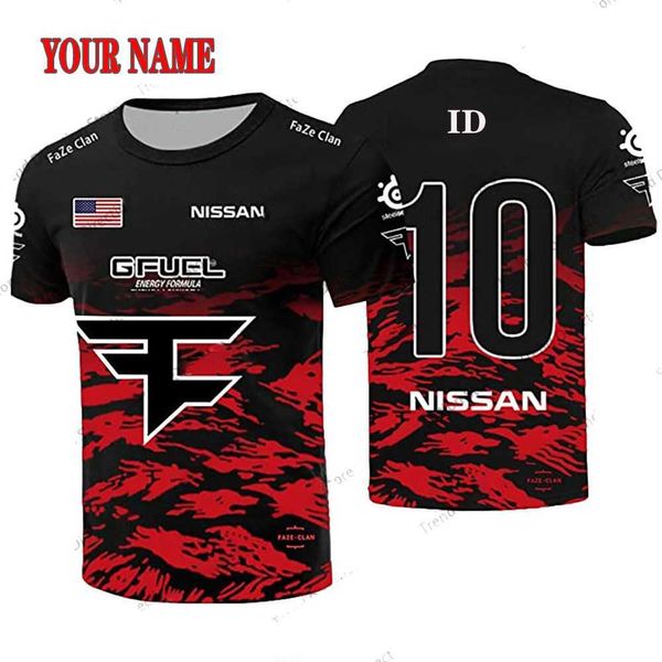 Herren-T-Shirts CSGO Esports Herren-T-Shirt Faze G2 E-Sports-Team-Shirt mit personalisierter Identifikation, Namensnummer, Flagge, Nico Apparel 2023