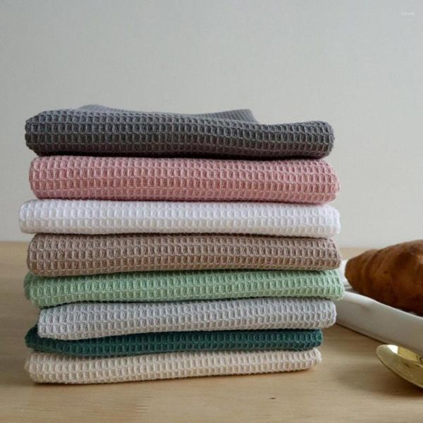 Tovagliolo da tavola Ultra Soft Assorbente Strofinaccio Waffle Tessuto Stracci per piatti in cotone 45x65cm Piatto piano grande Panno per la pulizia della cucina