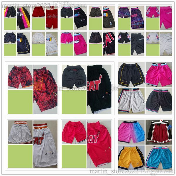 Shorts de basquete Dwyane 3 Wade Chris 1 Bosh Kevin 42 Love Jimmy 22 Butler Bam 13 Adebayo Kyle 7 Lowry Tyler 14 Hero Training Game Calças esportivas tamanho masculino S-3XL