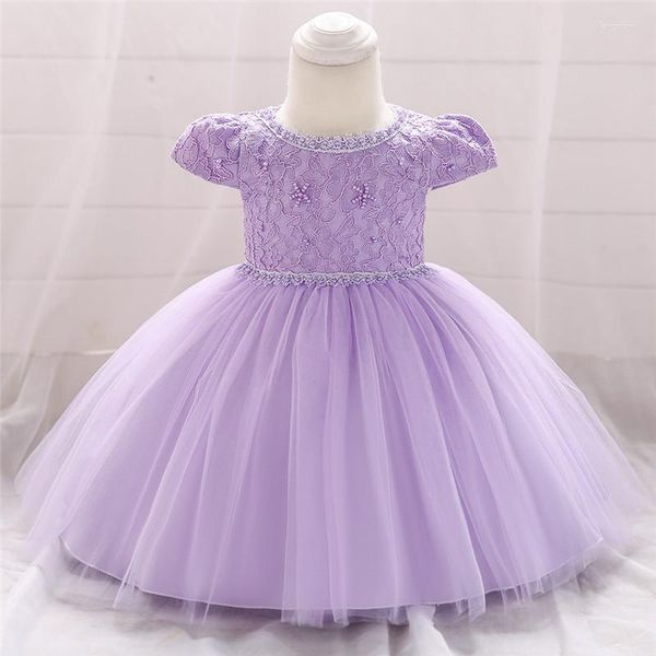 Abiti da ragazza Vestito da bambino per bambini Battesimo 1 anno Compleanno per vestiti Abbigliamento da cerimonia per bambini Principessa Perle