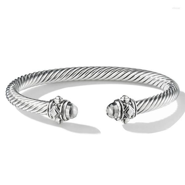 Bangle May Bracciale in filo di acciaio inossidabile a forma di C regolabile Accessori per gioielli di moda per feste di ballo Sorelle Regali per amici