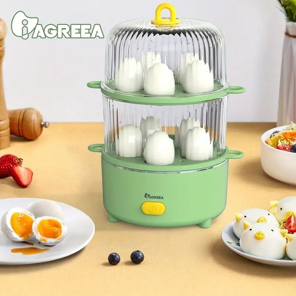 Eierkocher mit 10 Kapazitäten: Kochen Sie hartgekochte, pochierte, Rühreier, Omeletts und mehr – automatische Abschaltfunktion!