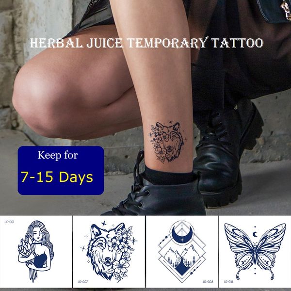 Nuovo adesivo tatuaggio temporaneo semi-permanente per ragazze ragazzi Adesivi tatuaggio luna corpo realistico impermeabile di lunga durata 1-2 settimane