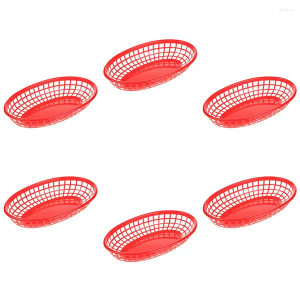 Set di stoviglie 6 pezzi Cestini per snack Piatti fritti Cestini per il pane ovali Veggie Cani Vassoi Frutta secca per la casa Conservazione del desktop Pollo