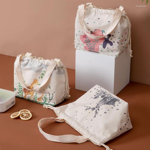 Depolama Çantaları Çizme Baskılı Buz Paketi Kumaş Moda Yalıtım Su geçirmez Taşınabilir Öğle Torbası Termal Kızlar İçin Termal