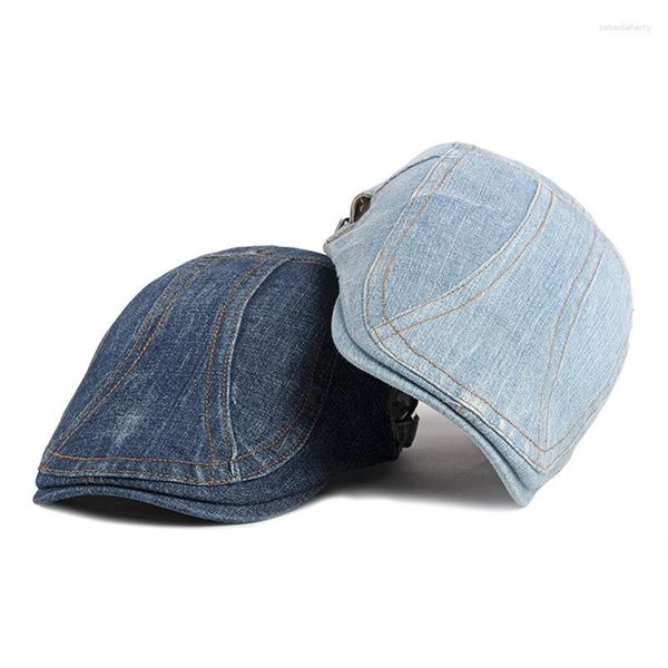 Berets Men Denim Spring Summer осень Sboy Beret State Retro Angland мужские шляпы