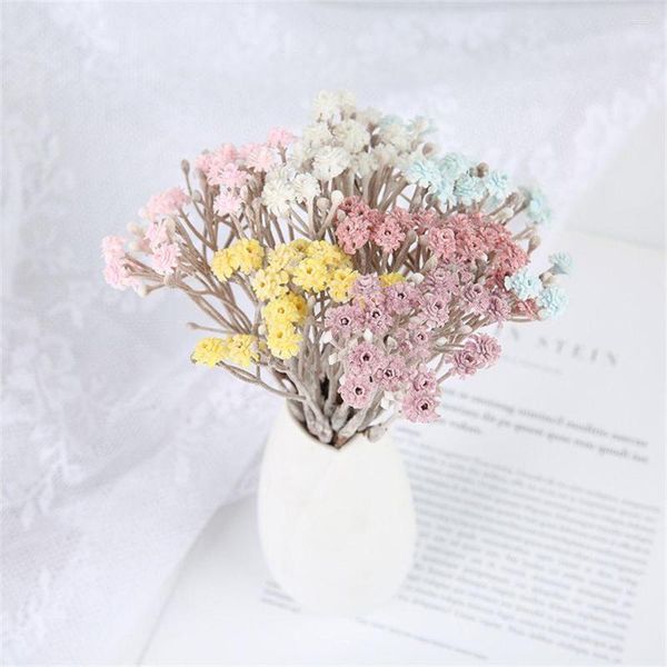 Декоративные цветы домашний декор свадебный мини -розовый ваза фальшивый цветочный гипсофила искусственный цветочный