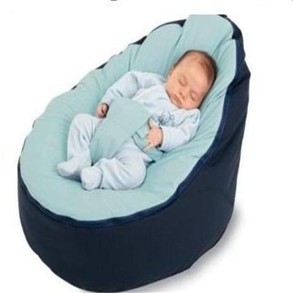Saco de feijão para bebê multicolorido, cama confortável, assento portátil para berçário, balancim multifuncional, 2 partes superiores, pufe de bebê yw240H