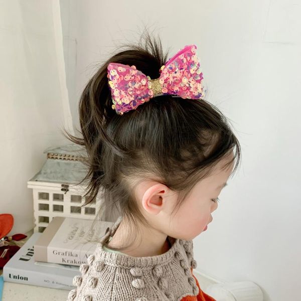 Accessori per capelli Cute Shiny Children's Bow Hairpin Birthday Princess Top Clip Temperamento Copricapo da ragazza di fascia alta