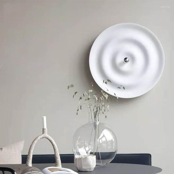 Candeeiros de parede Moderno minimalista Candeeiro de cabeceira Water Ripple Circular Art Design Sala de estar Quarto Corredor Iluminação decorativa