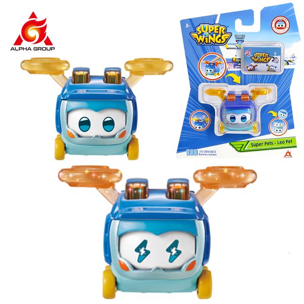 Brinquedos de transformação Robots Super Wings S5 Super Pet Astra Leo Sunny Transforming Change Expressions With Lights Action Figures Anime Kid Toys Gift Birthday 230721