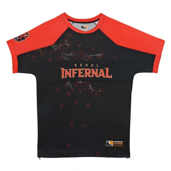 T-shirt da uomo T-shirt a maniche corte Seoul Infernal Black 2023 E-sports Team. Nome personalizzabile