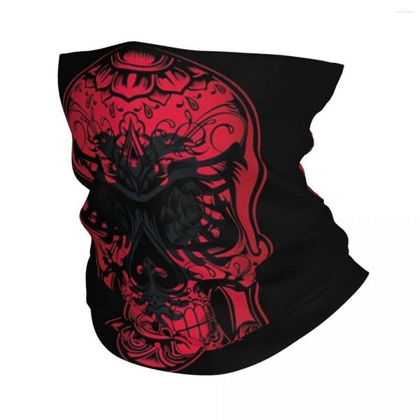 Schals Albanien-Rose und Totenkopf-Flagge, Bandana, Halstuch, bedruckter Maskenschal, Mehrzweck-Sturmhaube, Outdoor-Sport, Unisex, Erwachsene, winddicht