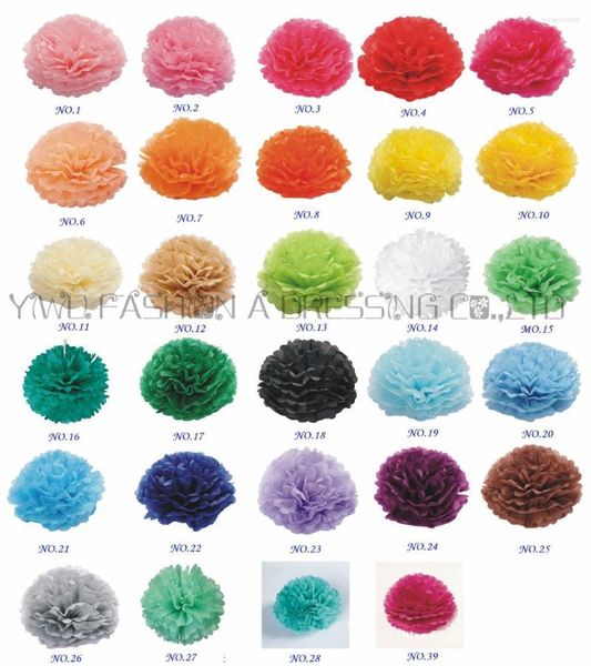 Dekoratif Çiçekler 29 Renk Mevcut !! Doku Kağıt Pom Poms Gül Düğün Süslemeleri16inch (40 cm) 20 parça/lot diy toplar çelenk