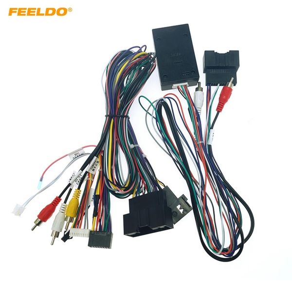 FEELDO Adattatore per cavo di alimentazione Android 16PIN Car Audio con scatola Canbus per cablaggio stereo Ford Ecosport Escape # 65673378