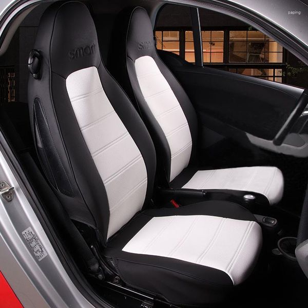 Capas de assento de carro 2004-2024 Capa de proteção de couro Full Wrap Almofada Acessórios de estilo interior para Smart 450 451 453 Fortwo