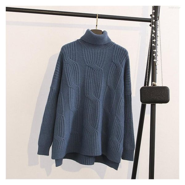 Kadın Sweaters Gemutlich Kadınlar Sıradan Gevşek Sweater Beltlanek Külot Moda İki Yan Boyut Üzerinde Bölünmüş Örgü Sıcak Üst