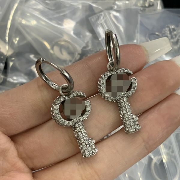 Chave de designer de luxo com brinco pendente de diamante I brincos para mulheres brincos de orelha de moda joias presente de casamento com caixa