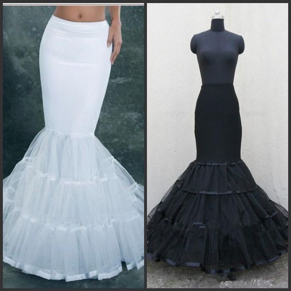 2019 White Fishtail Mermaid Accessori da sposa Sottogonne Abito da sposa Bianco Nero Sottoveste da sposa Sottoveste Accessori Sottogonna281h